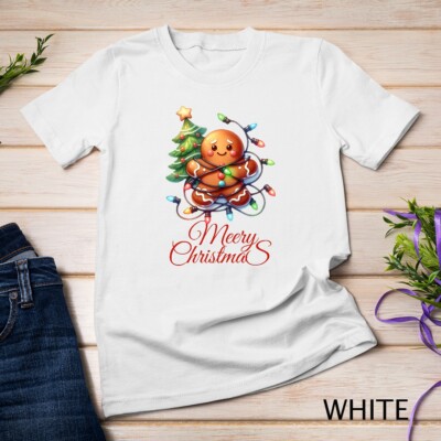 Adorable Gingerbread Celebrating Christmas #2 Funny Christmas Unisex T-shirt