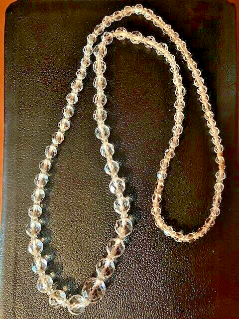 Vintage Aurora Borealis Crystal Necklace Beads 28