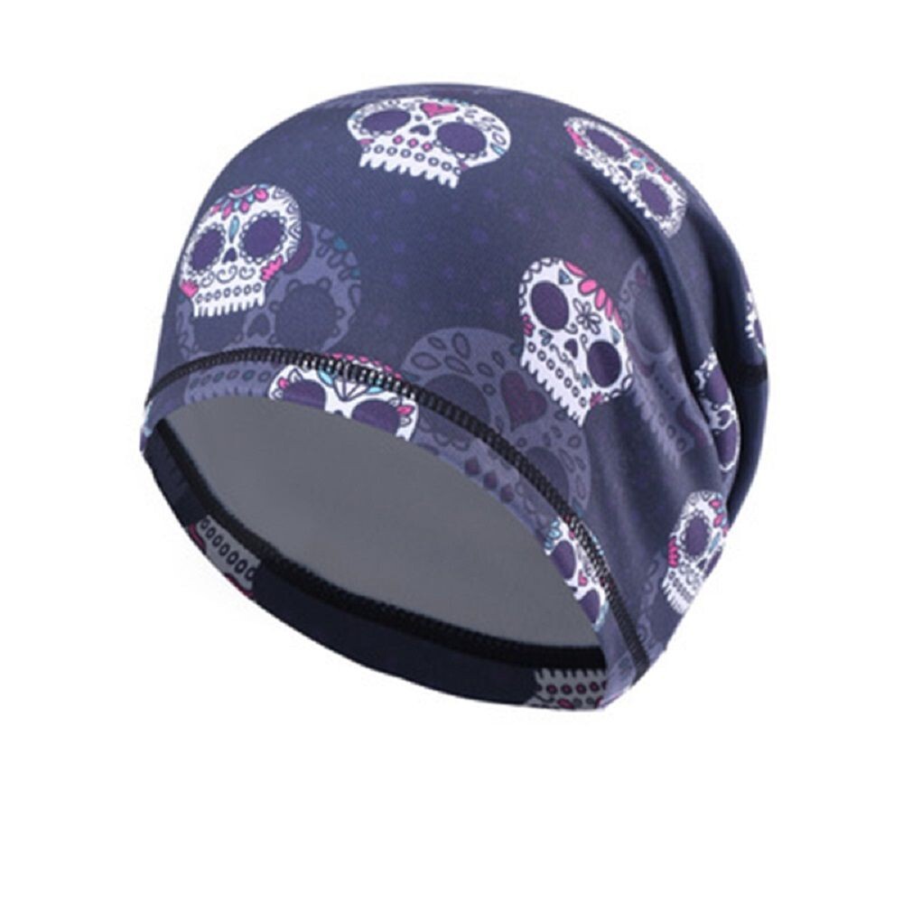Sugar Skull Helmet Liner Moisture Wicking Beanie Stocking Cap Hat Biker Sports