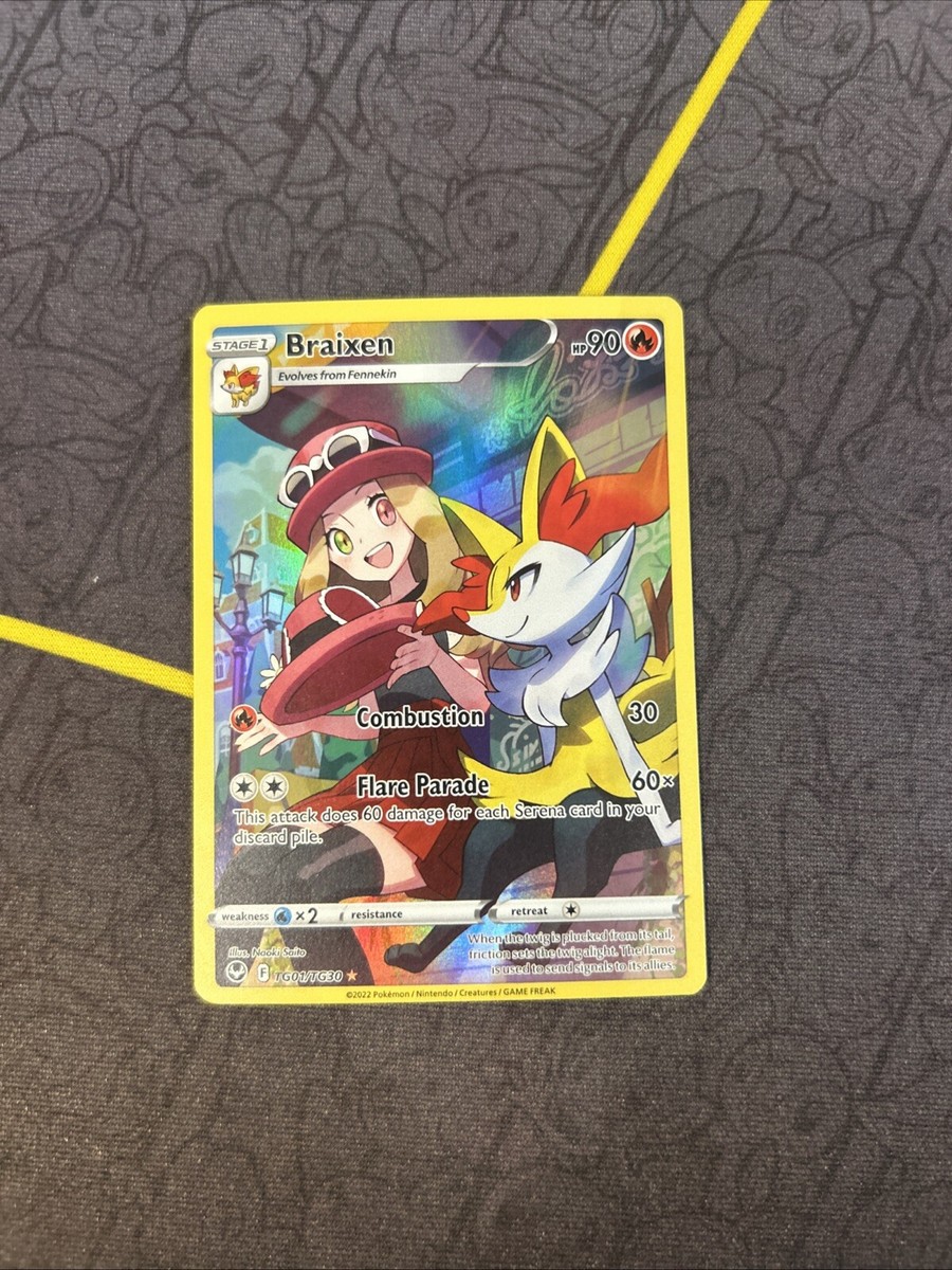 Braixen TG01/TG30 Silver Tempest Trainer Gallery Holo Ultra Rare Pokemon  Card NM