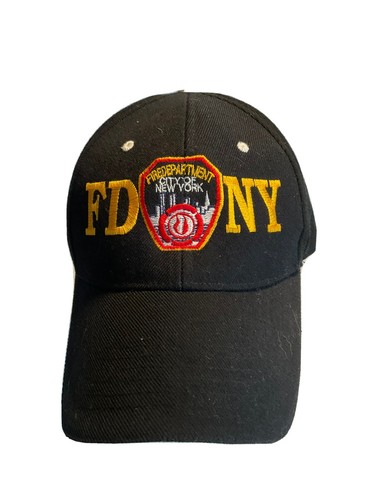FDNY BASEBALL HAT BALL CAP NAVY YELLOW 