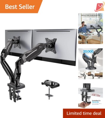 Dual Monitor Stand Alloy Steel VESA Mount Full Adjustable Swivel for 13-32 Inch