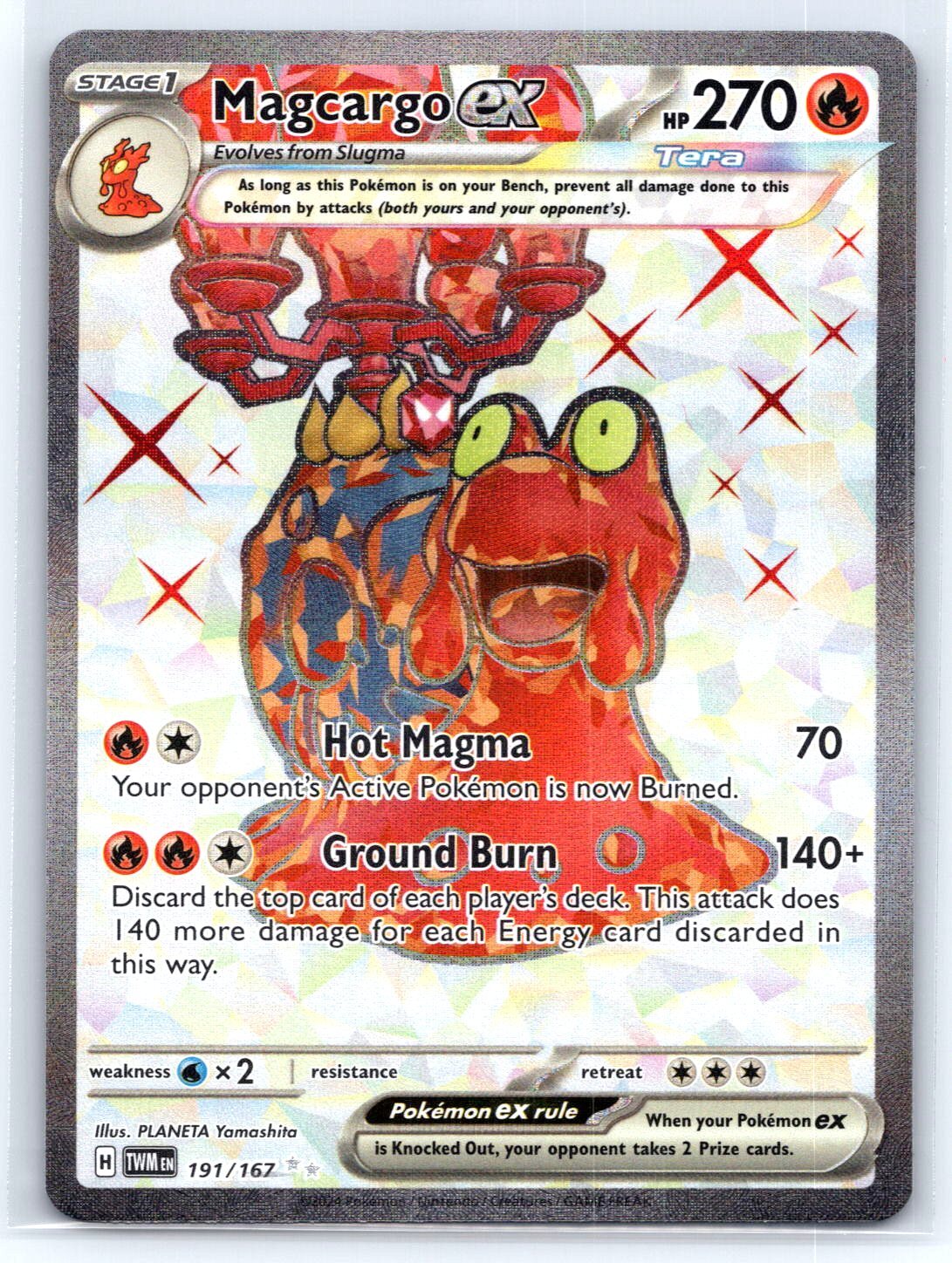 Magcargo ex # 191/167 SV06: Twilight Masquerade - M/NM Pokémon