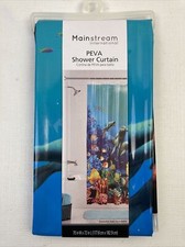 Mainstays Sea Life  Dolphins Underwater PEVA Shower Curtain 70 in. x 72 in. New