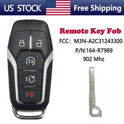 Canscan 5-Button Smart Key Fob – 902MHz – Fits Ford Edge Explorer Mustang 2015-2017 (Push-Start Only)