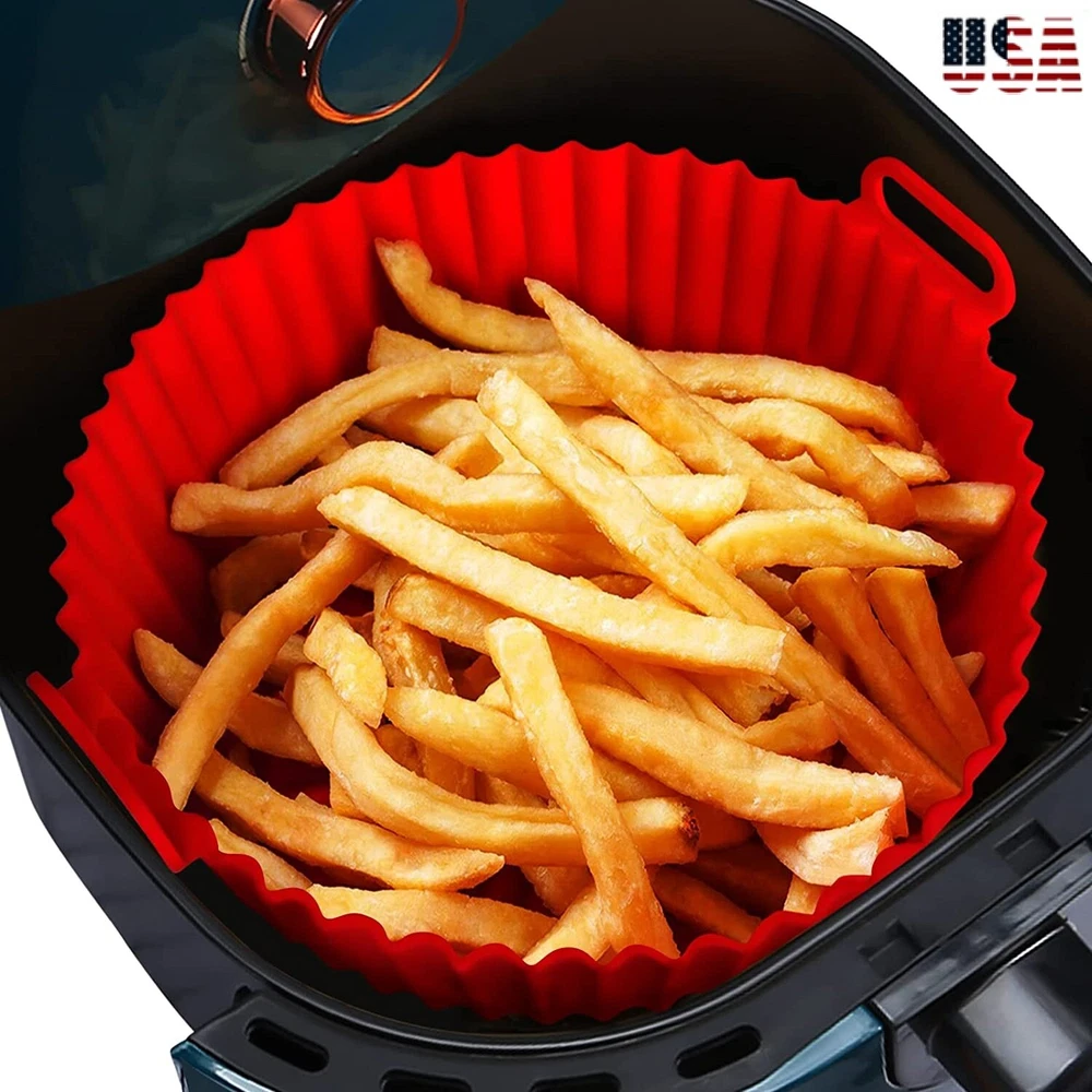 Air Fryer Silicone Pot Air Fryer Basket Liners Non-Stick Safe Oven Baking Tray
