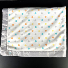 Gerber 2-Ply Blanket Polka Dot Baby White Silver Gray Orange Blue Yellow Sweet