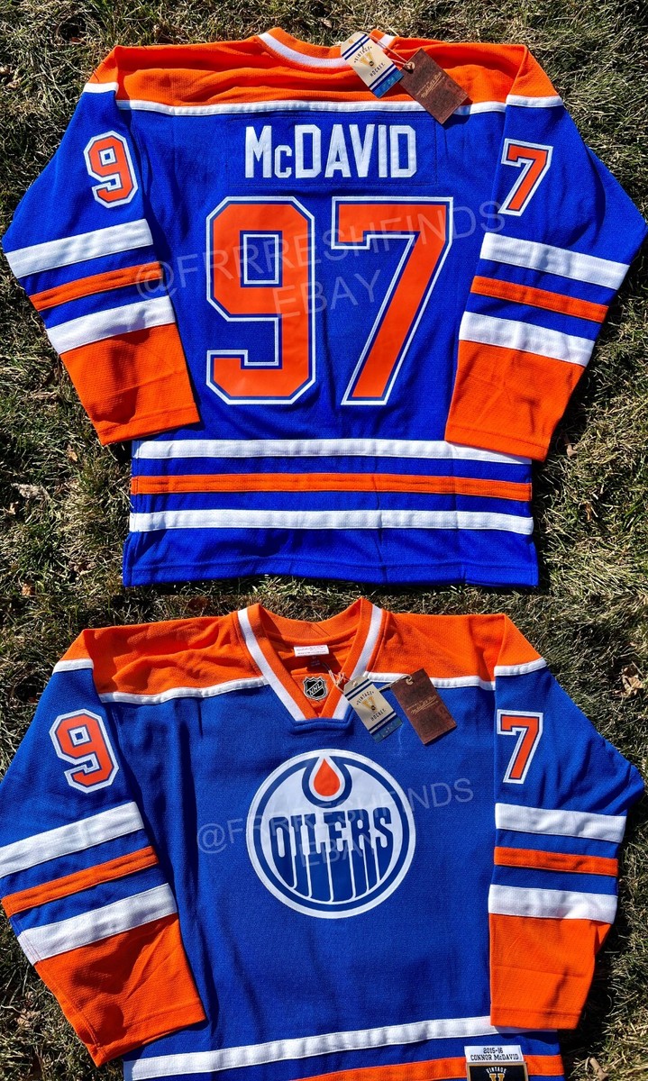 Mitchell Ness Connor McDavid Edmonton Oilers Rookie 2015-16 Blue Line  Jersey