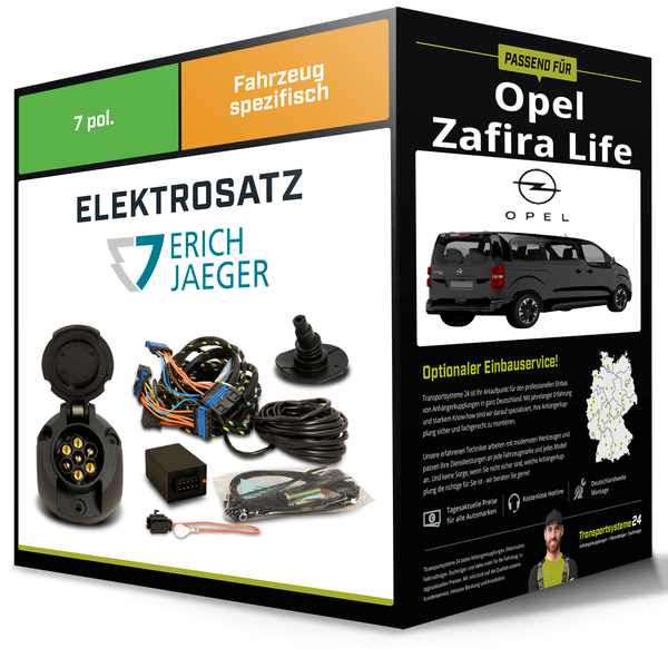 Elektrosatz 7-Pol Spezifisch für Opel Zafira Life 03.2019-Jetzt NEU Erich Jaeger-image