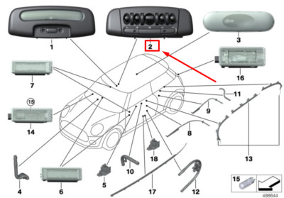 Licht Innenseite / 63319365100/5696053 für BMW Mini (f56) Cooper  