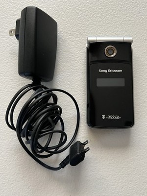 Sony Ericsson Flip Phone Cell Phone TM506 Black With Battery Charger WORKING