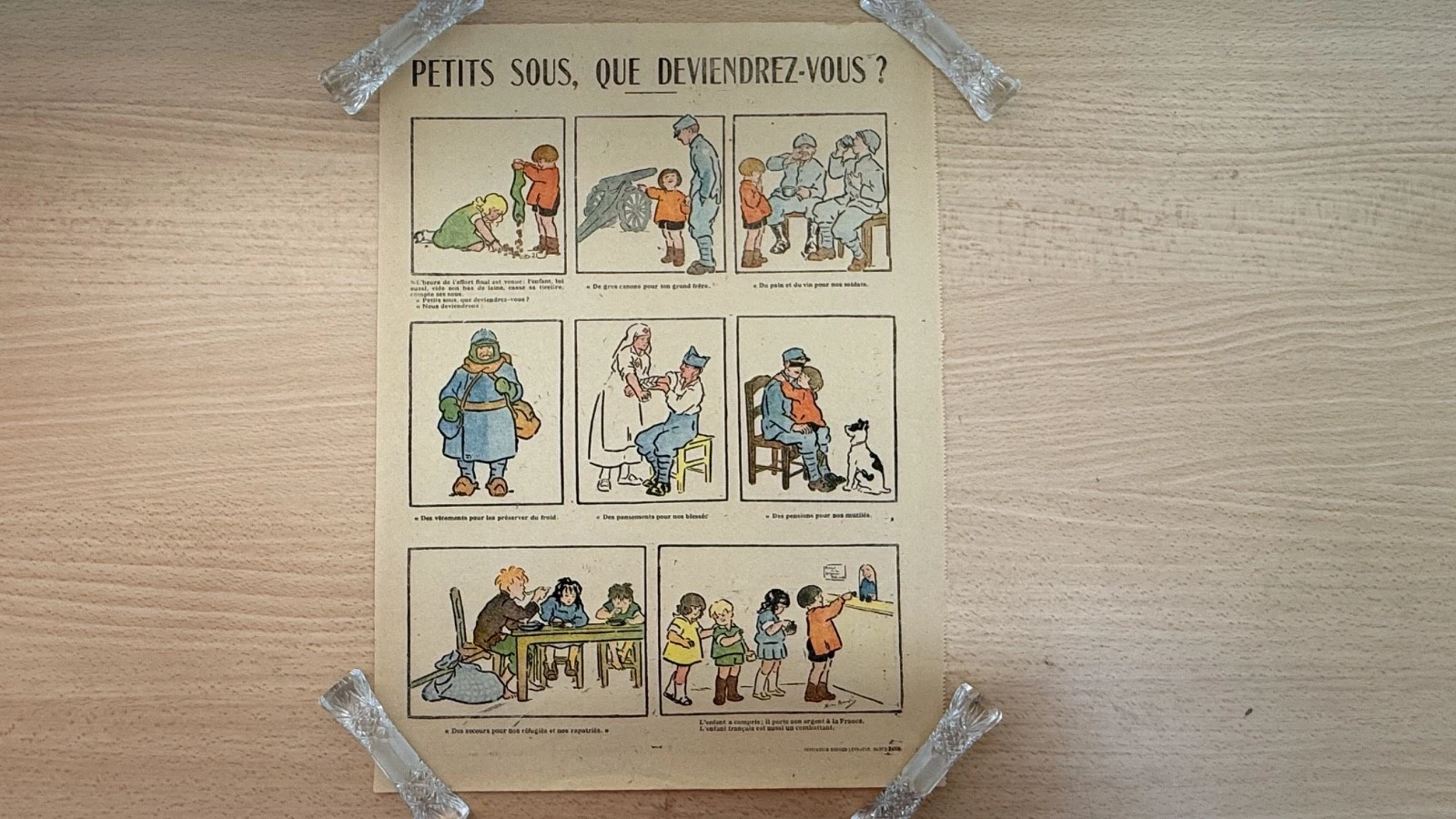 Affiche WW1 Petits sous que deviendrez-vous Sim Bouglé 1916