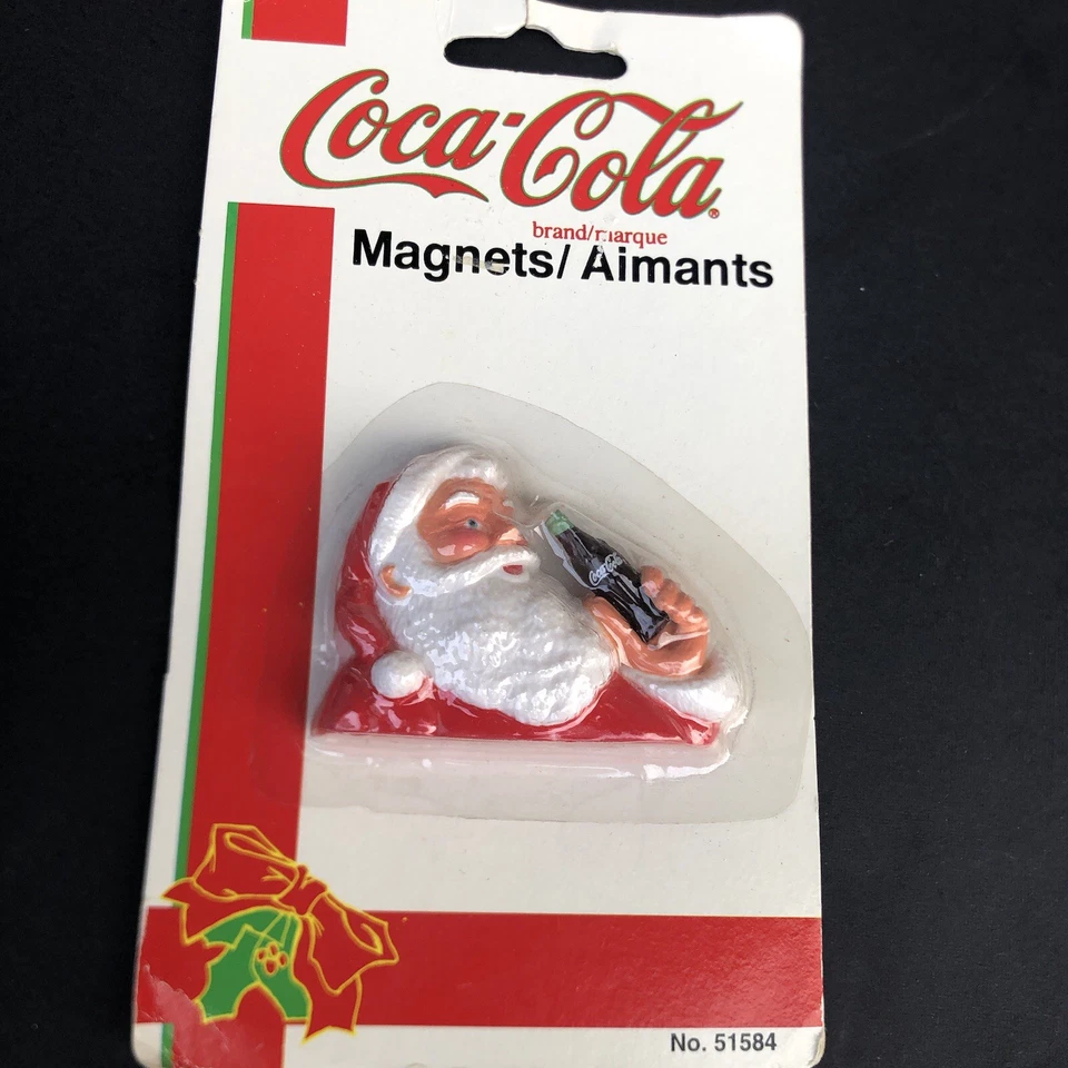 Vtg Coke Coca Cola 90s Collector’s Lot  Santa Magnets, Metal Tin, Coin Tray - Image 2 of 4