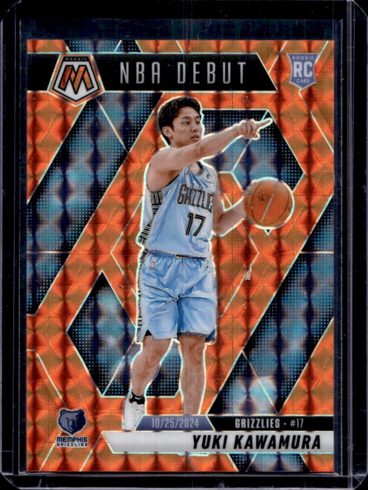 2024-25 Mosaic Yuki Kawamura RC Orange NBA Debut #163/249 Grizzlies