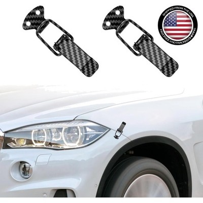 Universal Car Bumper Hook Lock Clips - 2 Pack, Easy Install with Carbon Finish