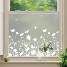 Window Privacy Film Decorative Heat Control Static Cling Stained Glass Sticker