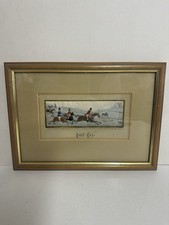 Antique Victorian Stevengraph Silk Picture Full Cry