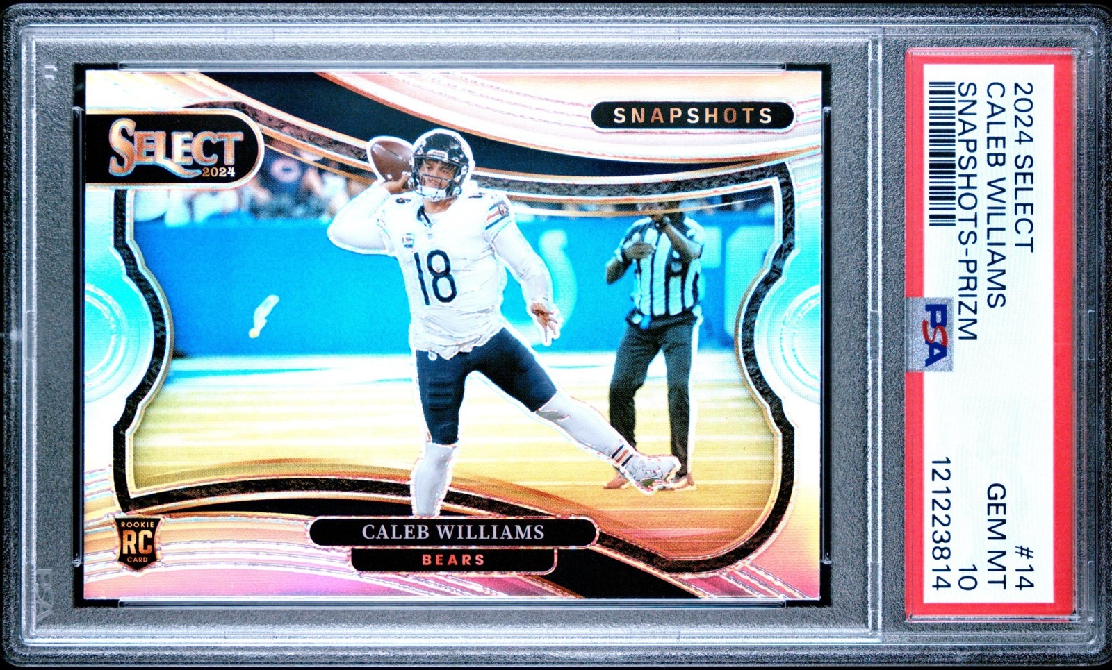 2024 Panini Select Football Caleb Williams #14 RC Snapshots Silver PSA 10
