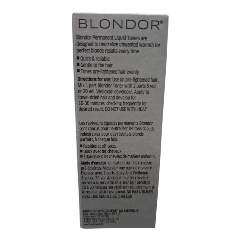 2 x Wella Blondor Permanent Liquid Toner, Pale Silver/81, Pack of 2- 2oz. each - Image 4 of 4