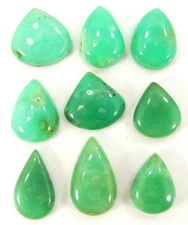 74.40 Ct Natural Chrysoprase Loose Gemstone Cabochon 9 Pcs Lot Wire Wrap - 60417