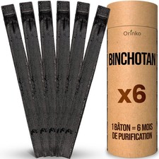 ® Binchotan Bio Charbon Actif Eau x6, Purification 1L/bâton Charbon pendant 6...