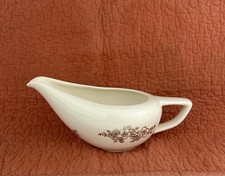 Vintage Fine China Gravy Sauce Bowl Boat with Gold Floral Pattern MCM