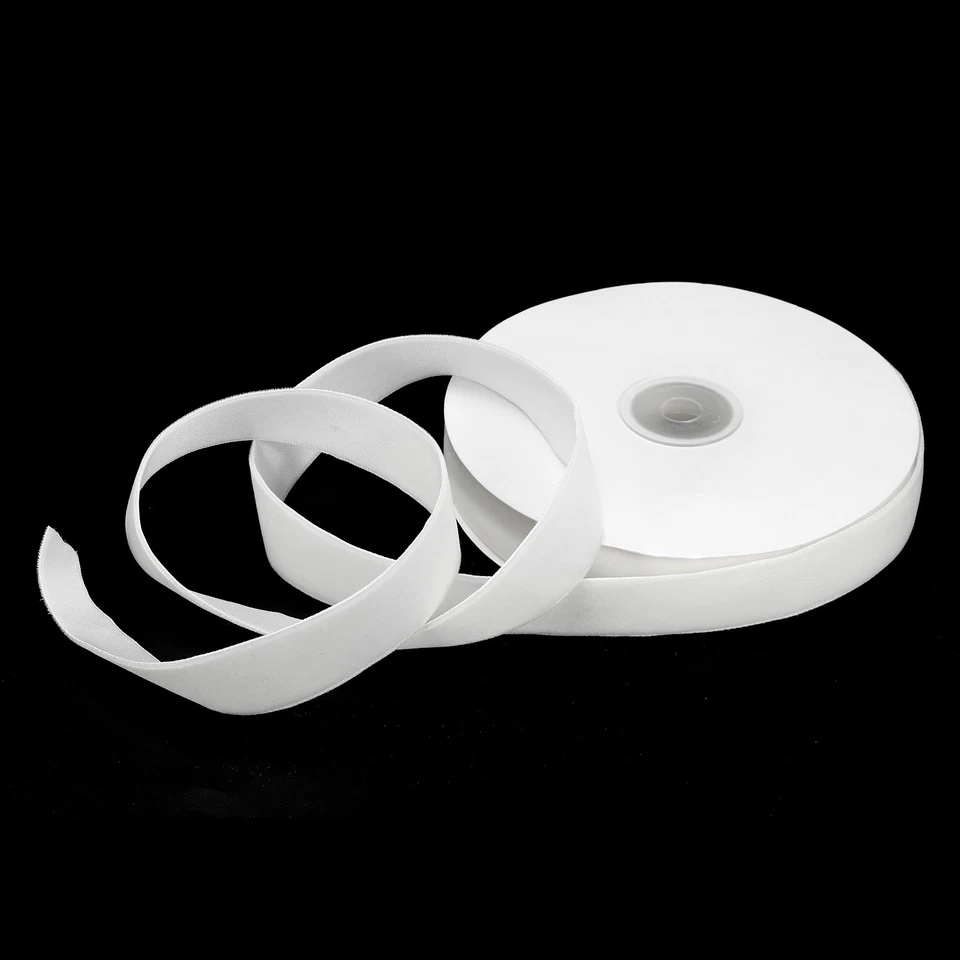 0.75" x 10 Yard Ribbon Single Faced Velvet Spool for DIY White - Image 3 of 4