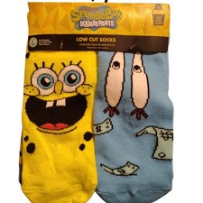 Nickelodeon SpongeBob SquarePants Boys Low Cut Socks 4-10 Yellow Blue 10 Pairs