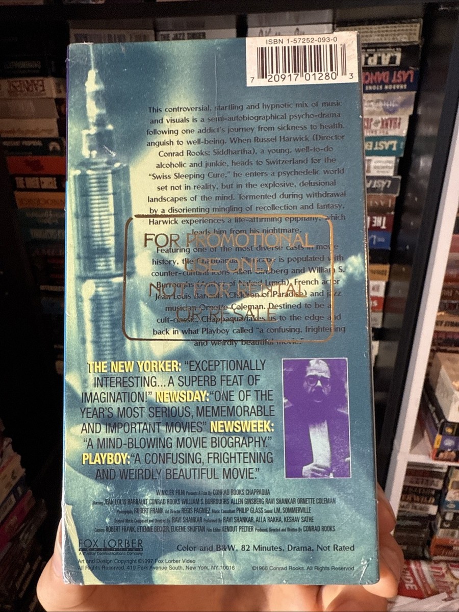 Chappaqua 1966 VHS Extremely Rare Promotional Screener FACTORY