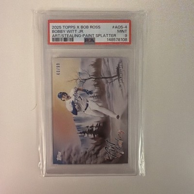 2025 Topps x Bob Ross - Bobby Witt Jr. Art of Stealing Paint Splatter /99 PSA 9