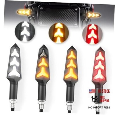  4PCSd Motorcycle Turn Signals LED, 12V Motorcycle Y-Shape White/Red/Amber