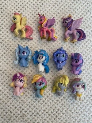 Lot Of (11) Mini My Little Pony Toys Cake Toppers Collectible Glitter Sparkly 