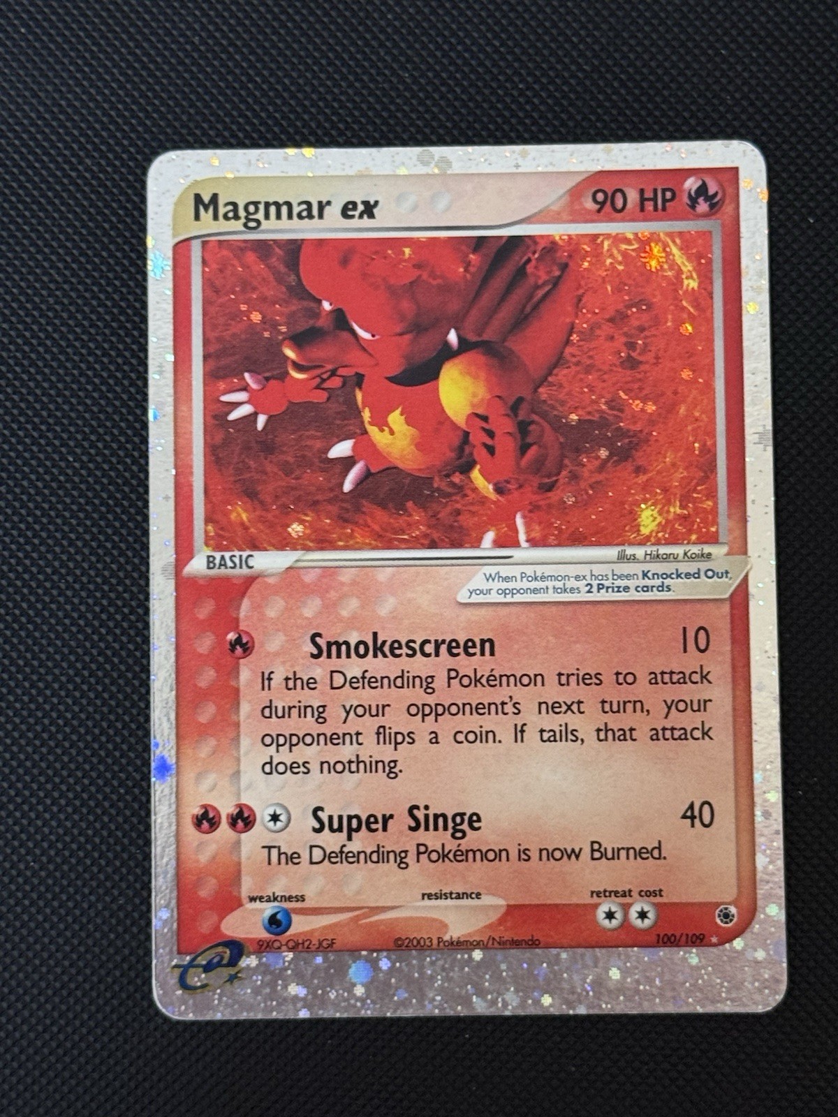 Magmar ex 100/109 Holo Rare Pokemon TCG Ruby & Sapphire 2003 E Reader Holo LP