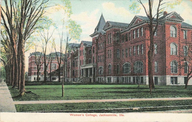 1910 Women's College Jacksonville Illinois Antique Postcard Posted