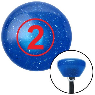 Red Ball #2 Blue Retro Metal Flake Shift Knob w/ M16x1.5 Insert Shifter Auto