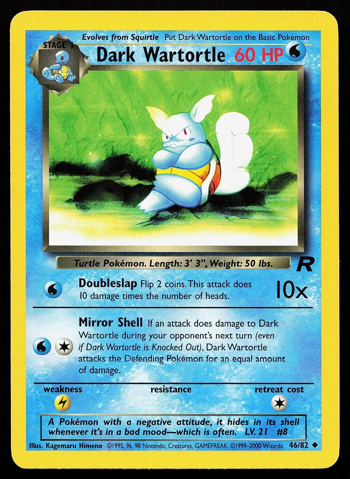 Dark Wartortle 46/82 Unlimited Uncommon Team Rocket Pokemon Card