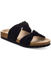 SUN STONE Womens Black Straps Astrid Toe Platform Slip On Sandals Shoes 5 M