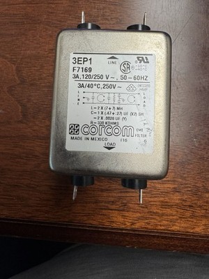 Corcom 3EP1 F7169 EMI RFI Line Filter 3A 120/250VAC Chassis Mount