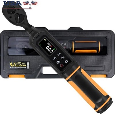 Digital Torque Wrench 3/8 Drive 0.66-44.29Ft-lbs Dual Direction LED Alert New
