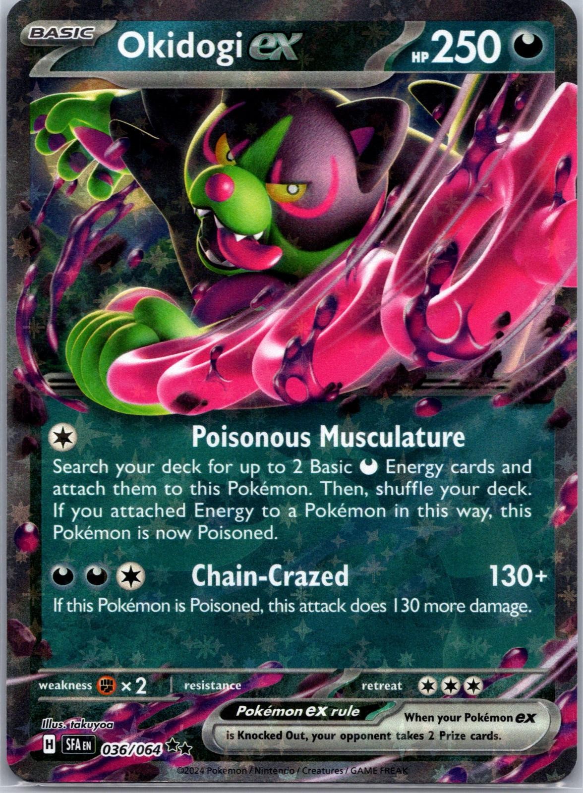 Okidogi ex 036/064 Double Rare Shrouded Fable Pokemon Holo Near Mint