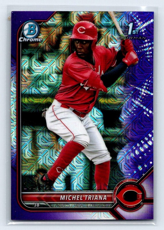 2022 Bowman Chrome Michel Triana #BCP-75 Reds Mojo Purple Refractor /250 1st