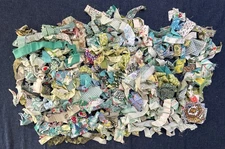 Vintage Multiple Green Colors, Flour Sack & Remnates Fabric Scraps – 1930s/1950s