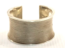 Vintage Oxidized Sterling Silver Wide Cuff Bracelet 925, 62g Modernist