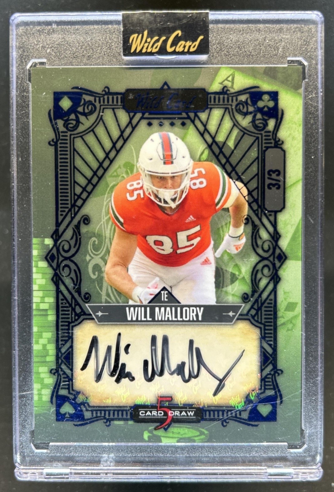 Will Mallory Wild Card 5 Card Draw Autographs #5CDV101 Vintage-Blue Foil-Green