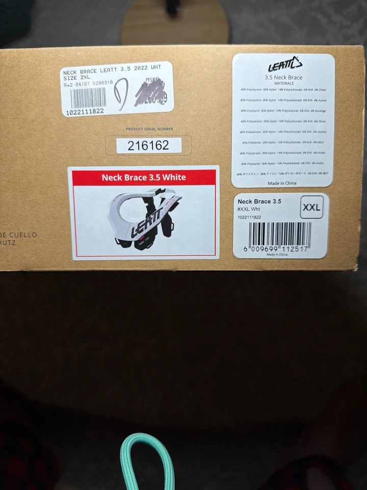 cinta de pescoço de couro 3,5 2xL branca - Imagem 4 de 4