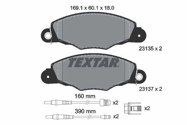 Plaquettes de frein Textar 2313503 jeu de frein à disque berline et break OE 425145
