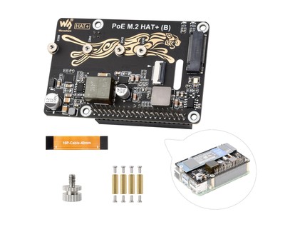 Pi 5 PCIe to M.2 HAT with PoE Function Adapter Board Compatible with Raspberr