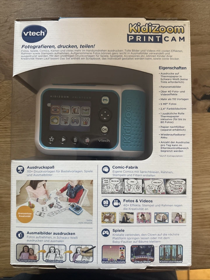 VTECH KIDIZOOM PRINT CAM Kinderkamera, Blau Neu OVP  - Bild 2 von 2