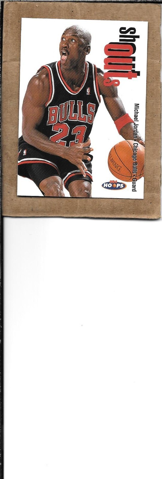 Michael Jordan 1998/99 NBA Hoops, "Shout Outs", card #13 of 30SO, Bulls, HOF