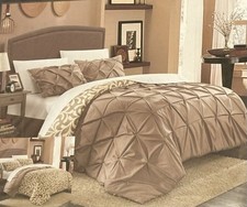Chic Home Design Talia Crackled Reversible 3Pc. Duvet Cover Set KING Taupe NEW